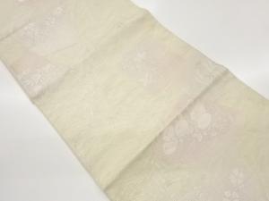 紗柳・色紙に草花模様織り出し袋帯